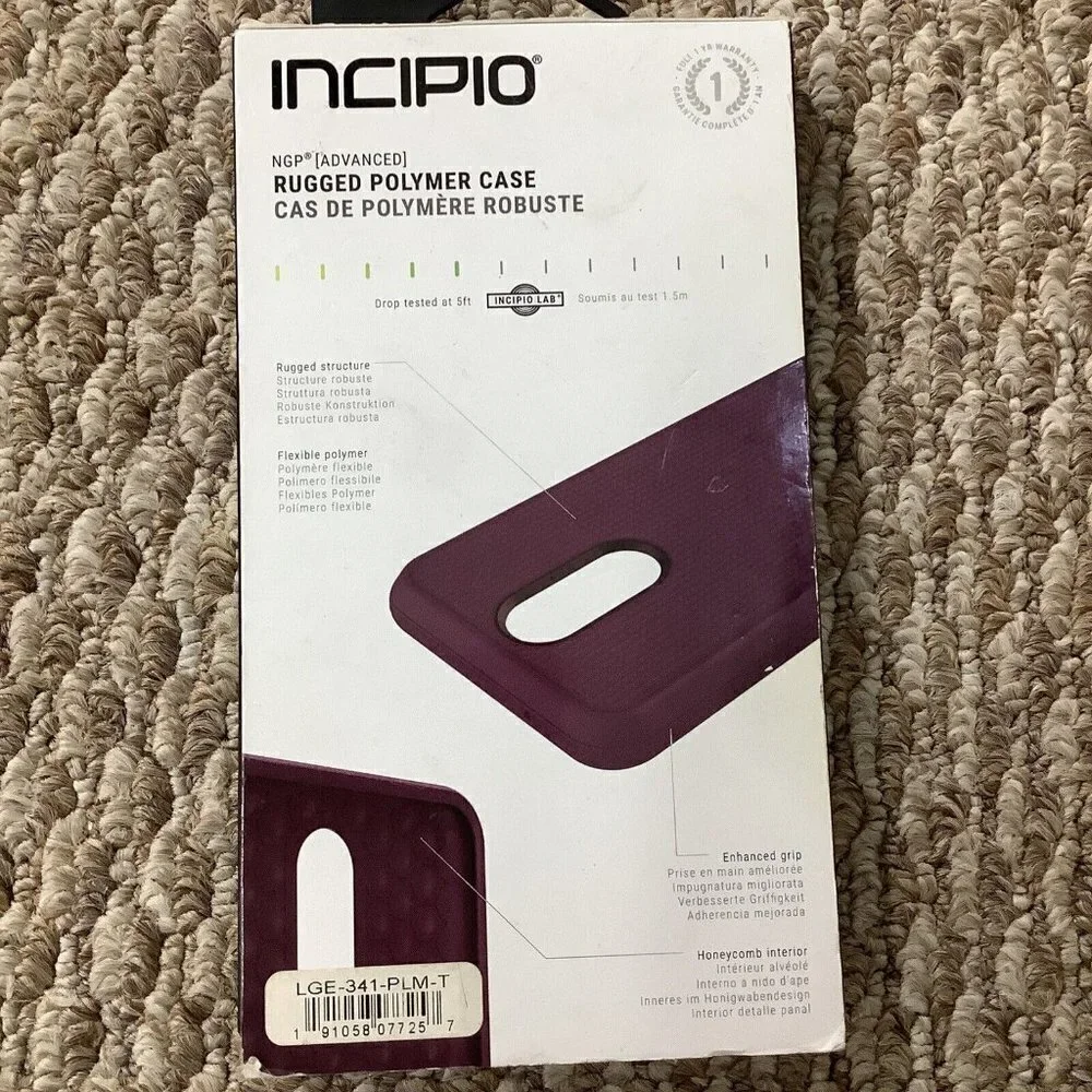 INCIPIO Purple Black Ruby Rugged Polymer Case for LG Phoenix 3 & LG Rebel 3. New